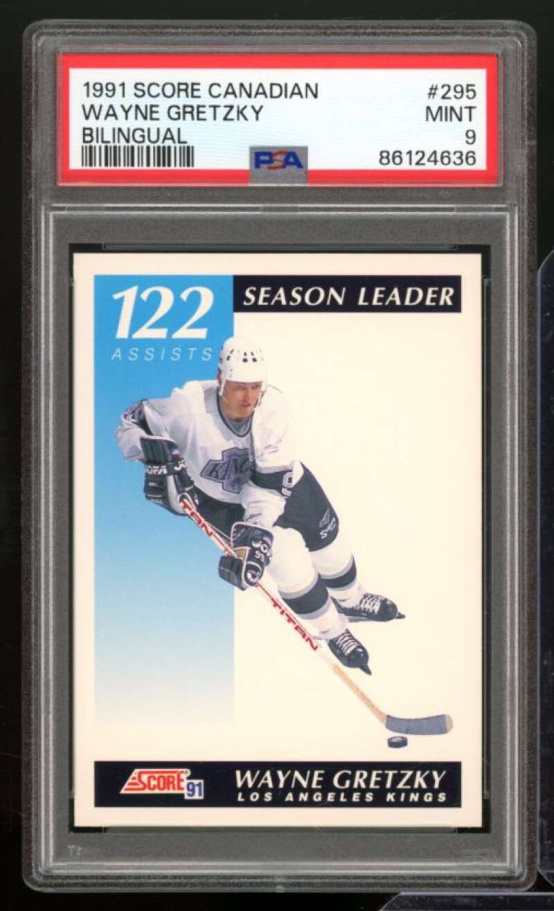 Wayne Gretzky Card 1990-91 Score Canadian #295 PSA 9 Image 1