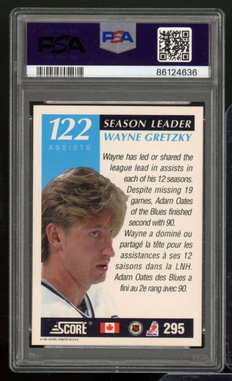 Wayne Gretzky Card 1990-91 Score Canadian #295 PSA 9 Image 2