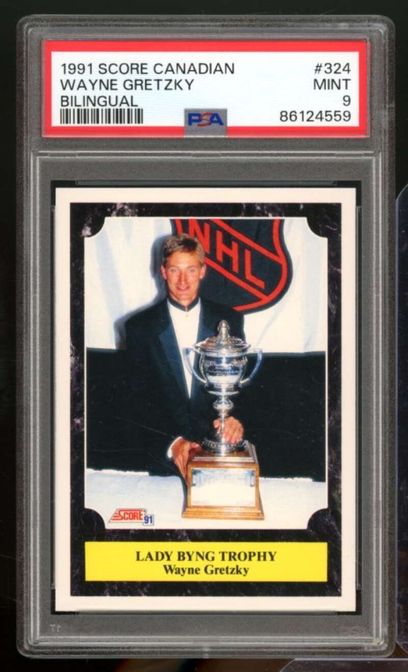 Wayne Gretzky Card 1991-92 Score Canadian #324 PSA 9 Image 1