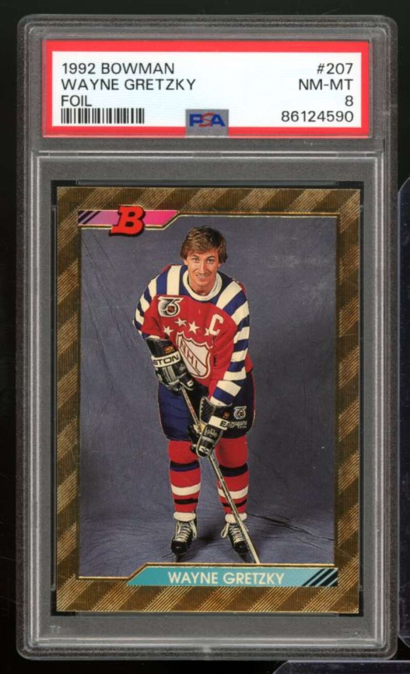 Wayne Gretzky Card 1992-93 Bowman Foil #207 PSA 8 Image 1