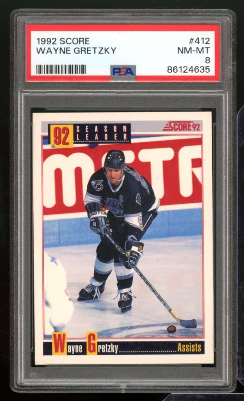 Wayne Gretzky Card 1992-93 Score #412 PSA 8 Image 1