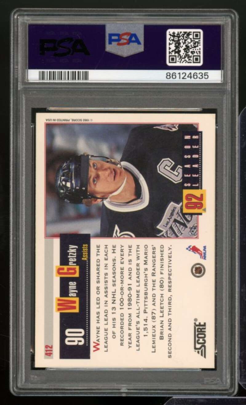 Wayne Gretzky Card 1992-93 Score #412 PSA 8 Image 2