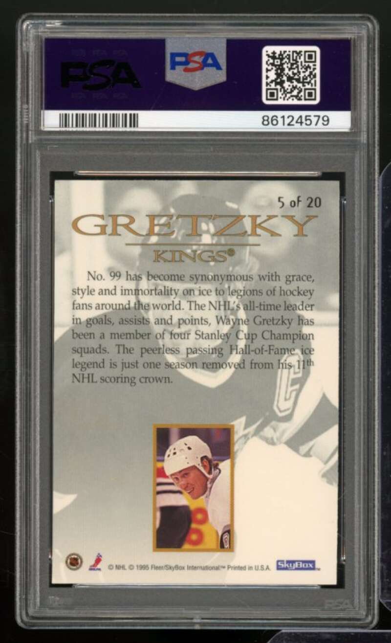 Wayne Gretzky Card 1995-96 Emotion Xcited #5 PSA 8 Image 2