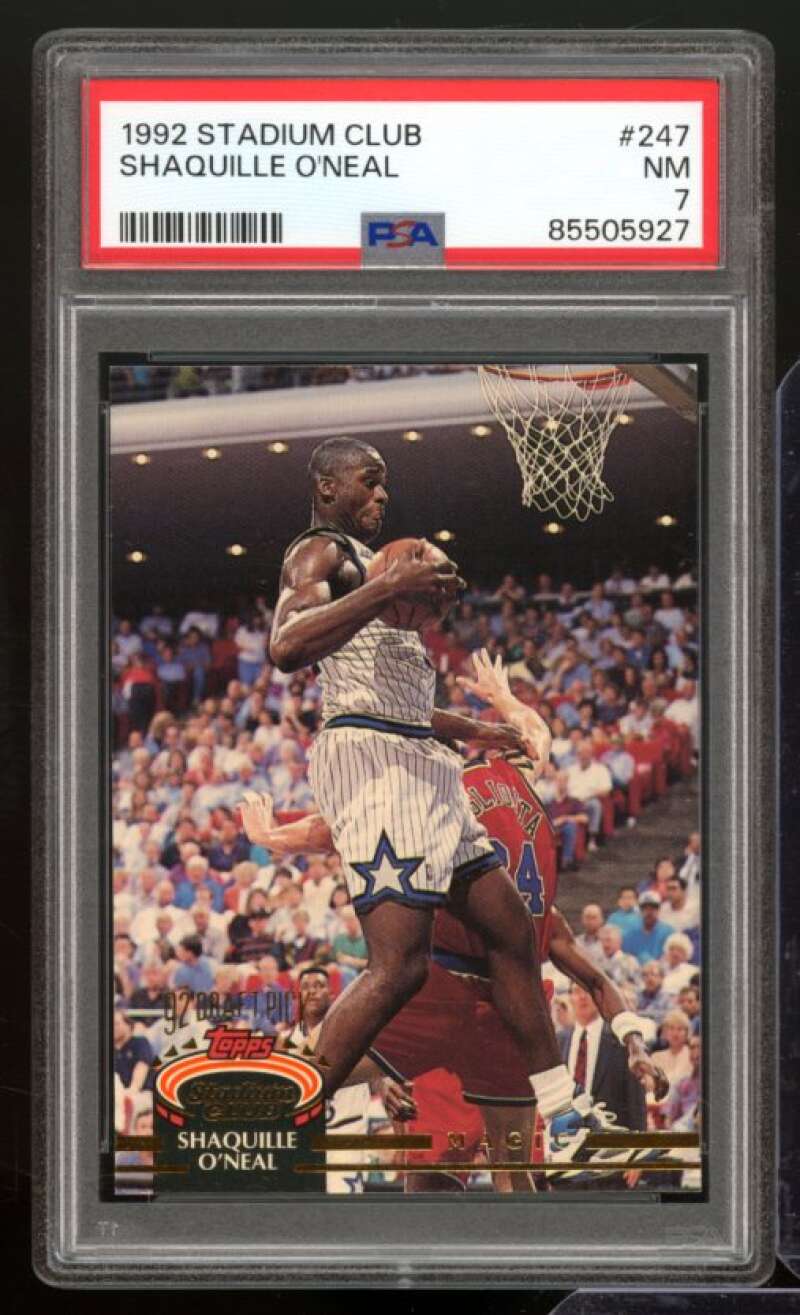 Shaquille O'Neal Rookie Card 1992-93 Stadium Club #247 PSA 7 Image 1