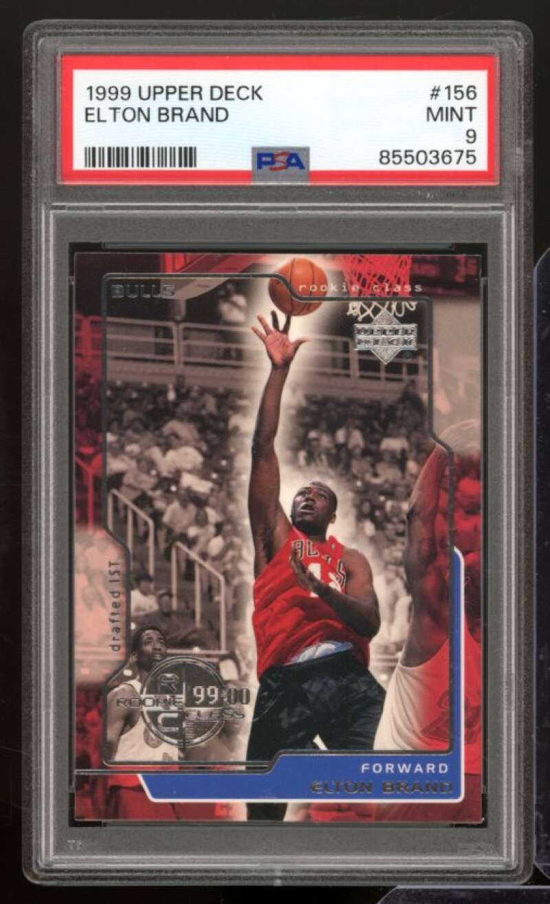 Elton Brand Rookie Card 1999-00 Upper Deck #156 PSA 9 Image 1