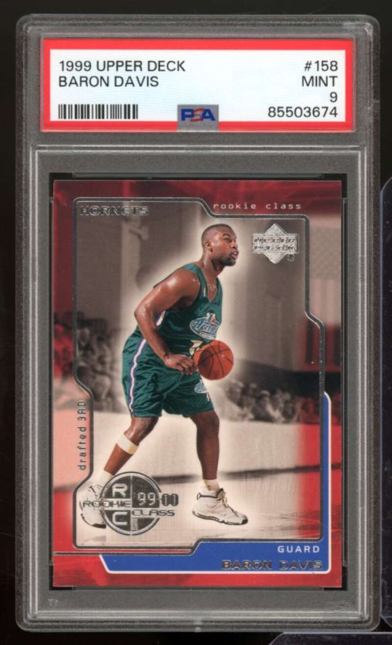 Baron Davis Rookie Card 1999-00 Upper Deck #158 PSA 9 Image 1