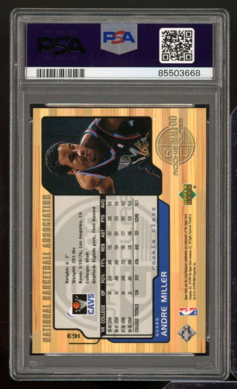 Andre Miller Rookie Card 1999-00 Upper Deck #163 PSA 9 Image 2