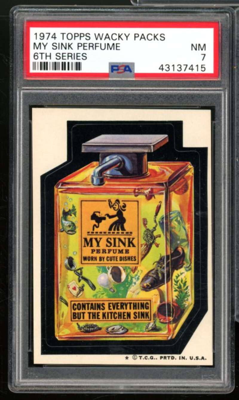 My Sink Perfume Card 1974 Topps Wacky Packages 6th Series PSA 7 Image 1