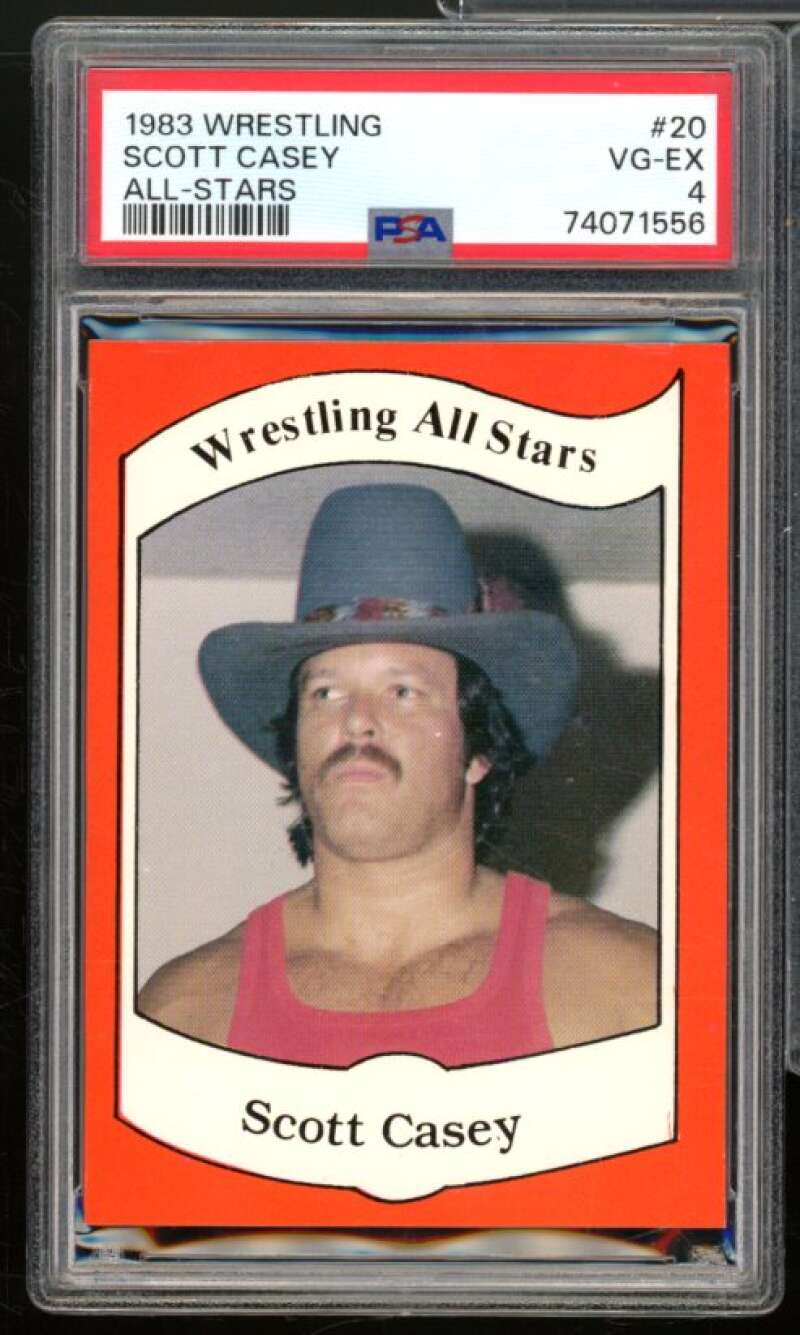 Scott Casey Rookie Card 1983 Wrestling All Stars #20 PSA 4 Image 1