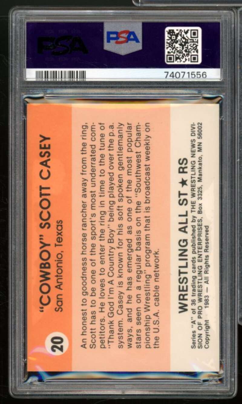 Scott Casey Rookie Card 1983 Wrestling All Stars #20 PSA 4 Image 2