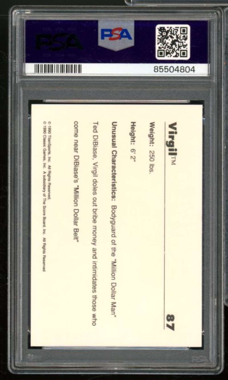 Virgil Card 1990 Classic WWF #87 PSA 8 Image 2