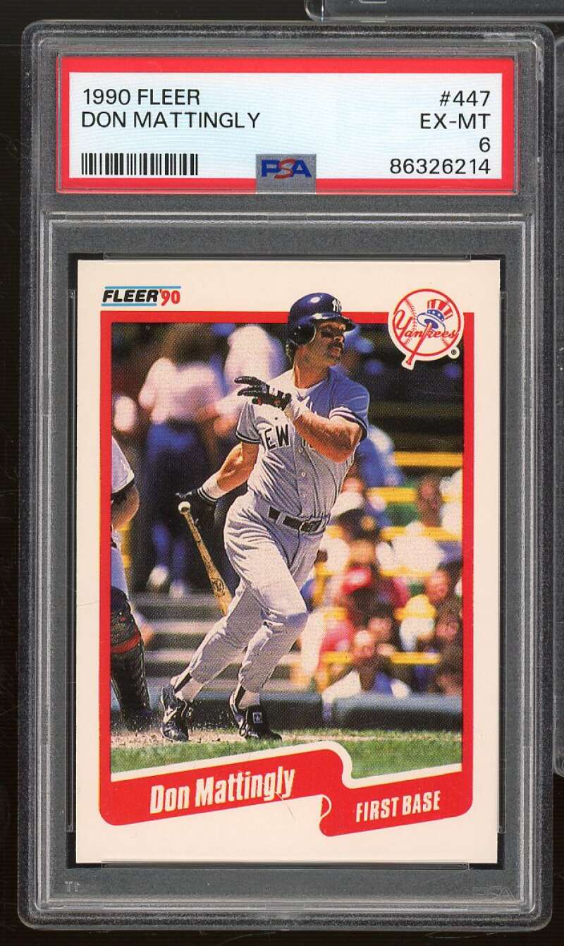 Don Mattingly Card 1990 Fleer #447 PSA 6 Image 1