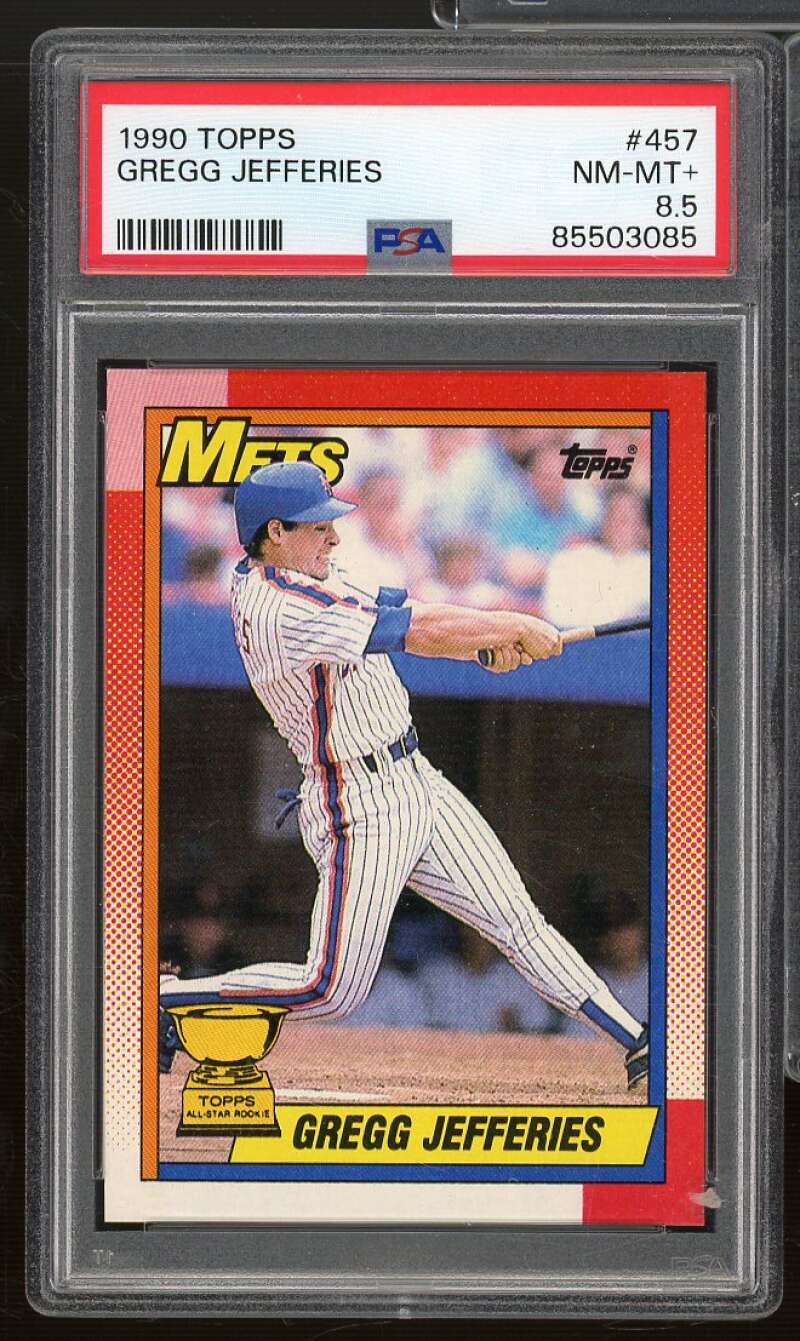 Gregg Jefferies Card 1990 Topps #457 PSA 8.5 Image 1