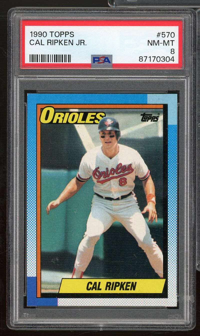 Cal Ripken Card 1990 Topps #570 PSA 8 Image 1