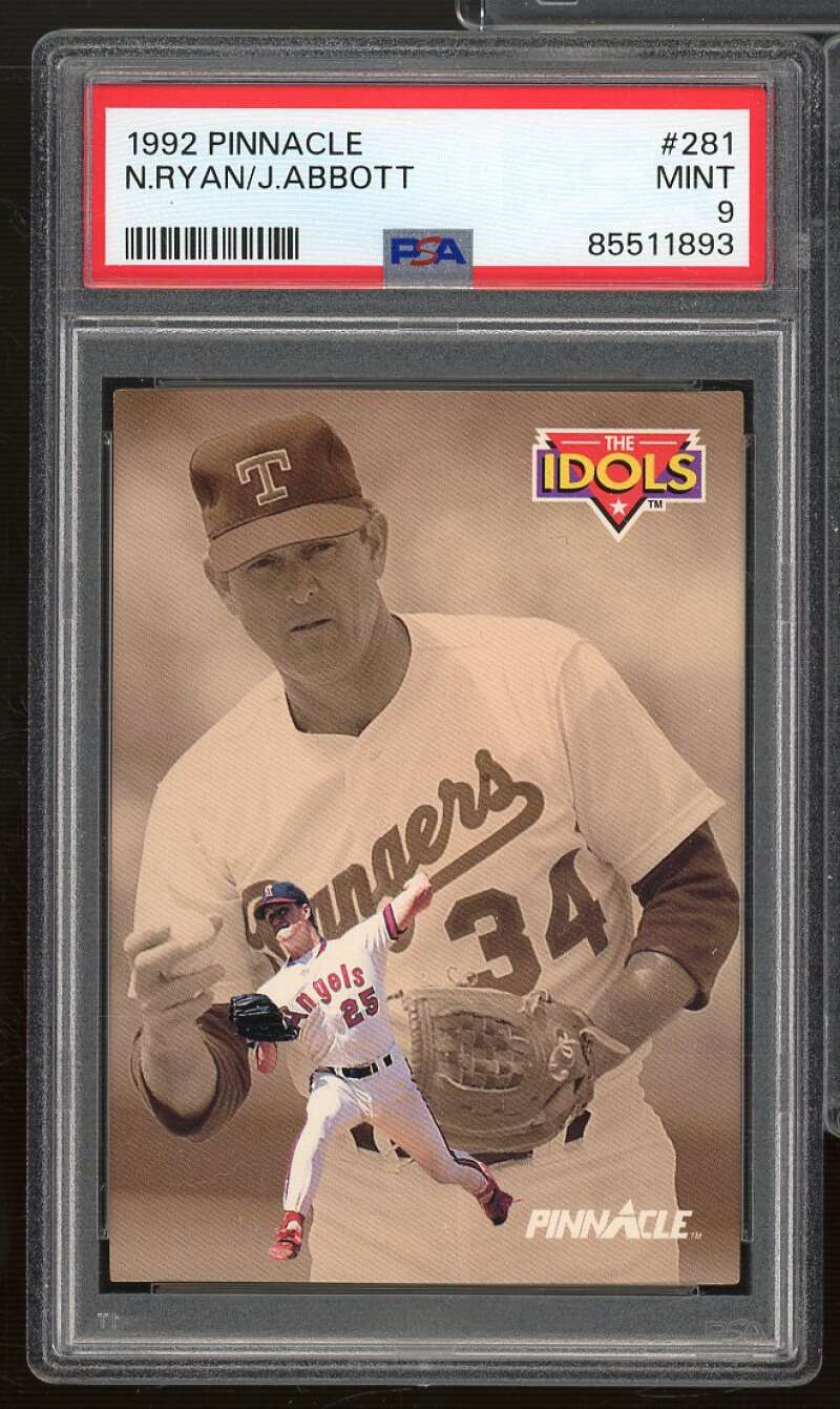 Jim Abbott / Nolan Ryan Card 1992 Pinnacle #281 PSA 9 Image 1