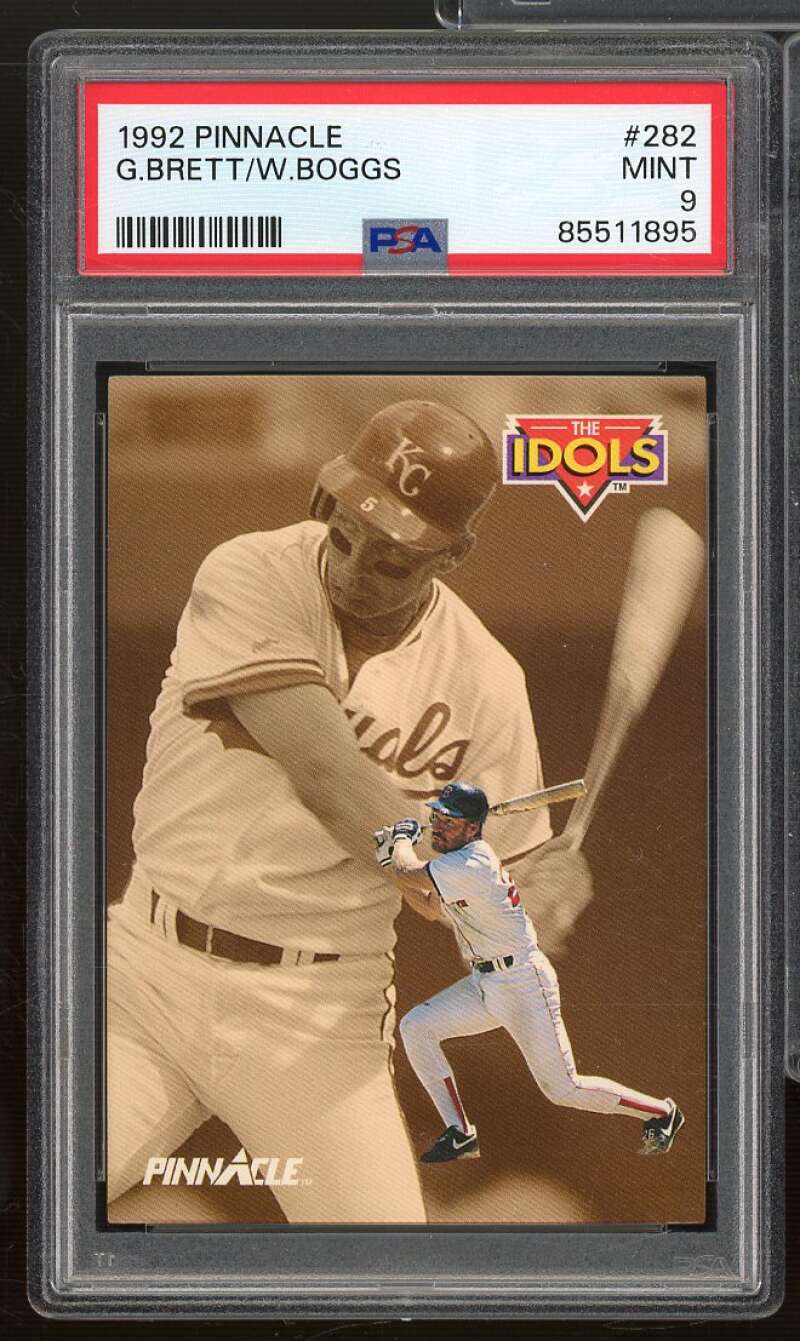 George Brett / Wade Boggs Card 1992 Pinnacle #282 PSA 9 Image 1