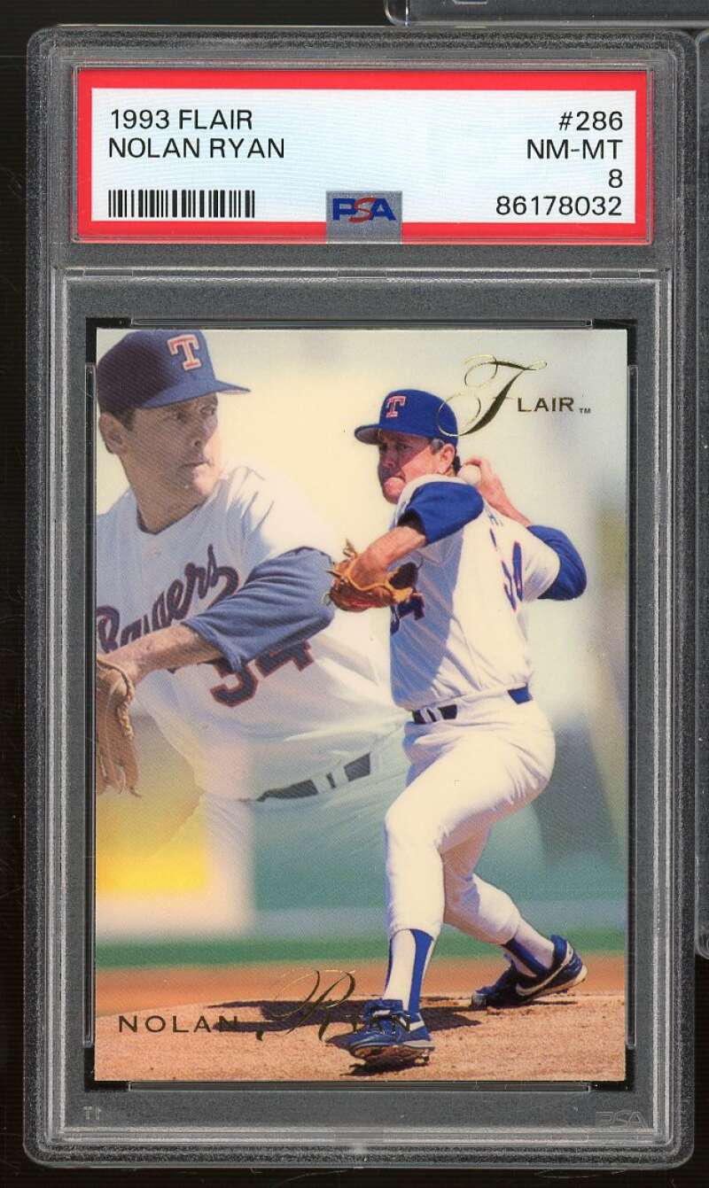 Nolan Ryan Card 1993 Flair #286 PSA 8 Image 1