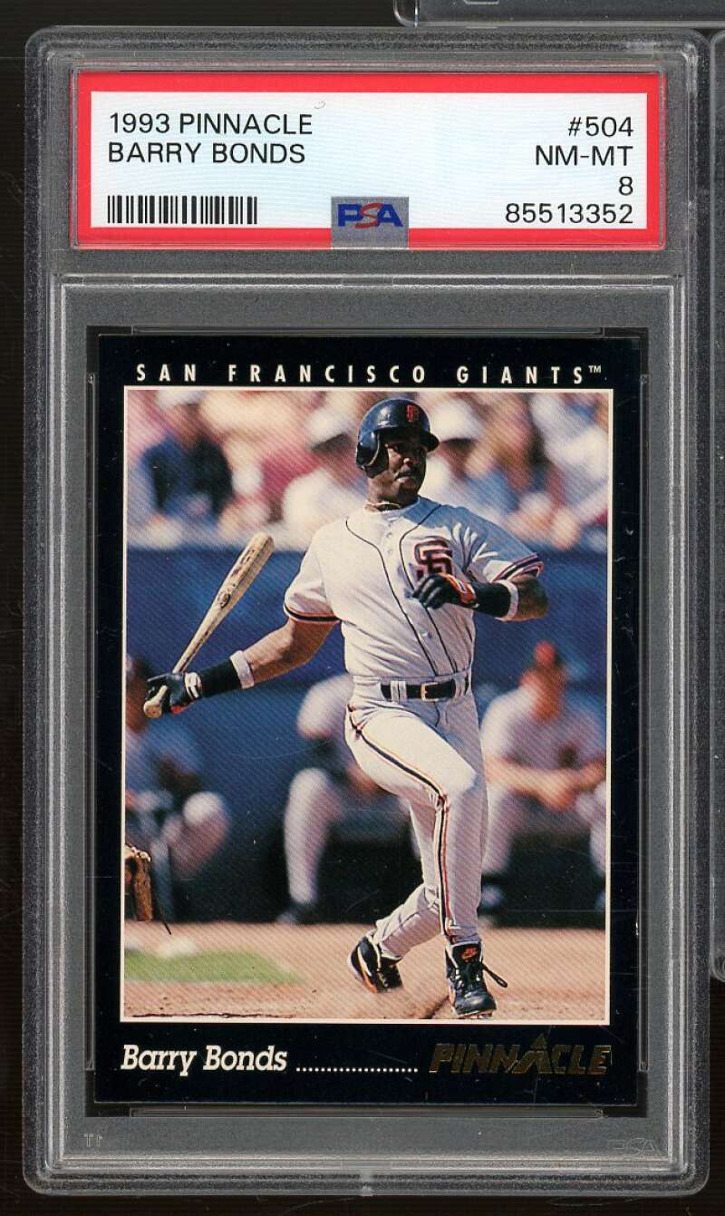 Barry Bonds Card 1993 Pinnacle #504 PSA 8 Image 1