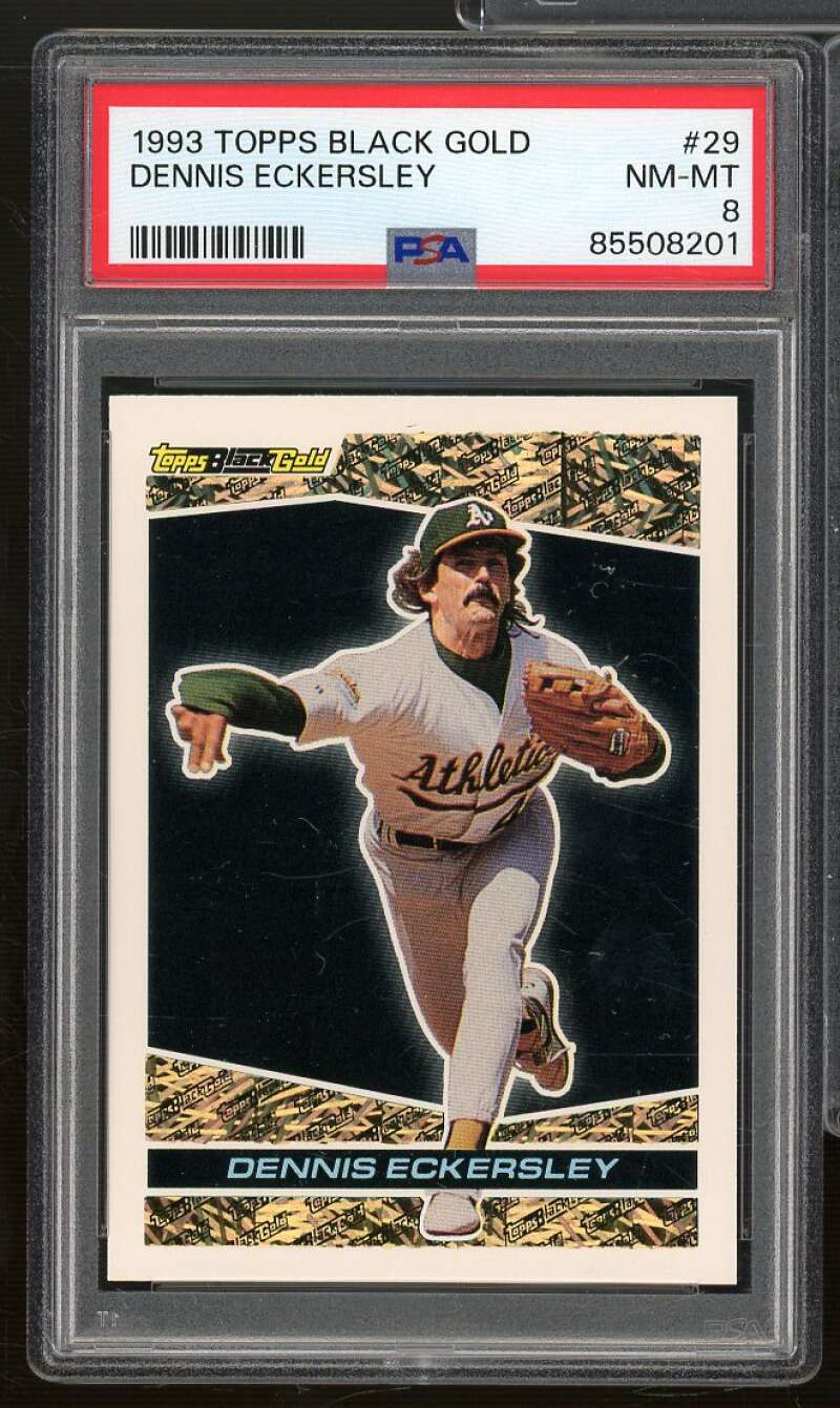 Dennis Eckersley Card 1993 Topps Black Gold #29 PSA 8 Image 1