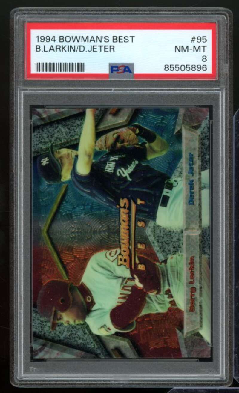 Barry Larkin / Derek Jeter Card 1994 Bowman's Best #95 PSA 8 Image 1