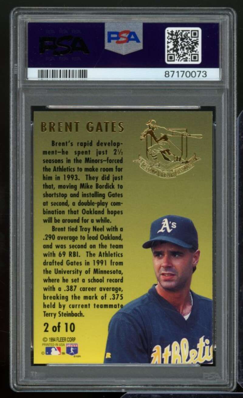 Brent Gates Card 1994 Ultra Second Year Standout #2 PSA 6 Image 2