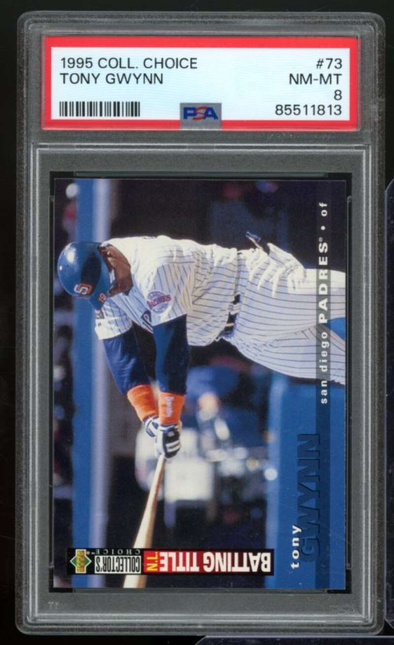 Tony Gwynn Card 1995 Collector's Choice #73 PSA 8 Image 1