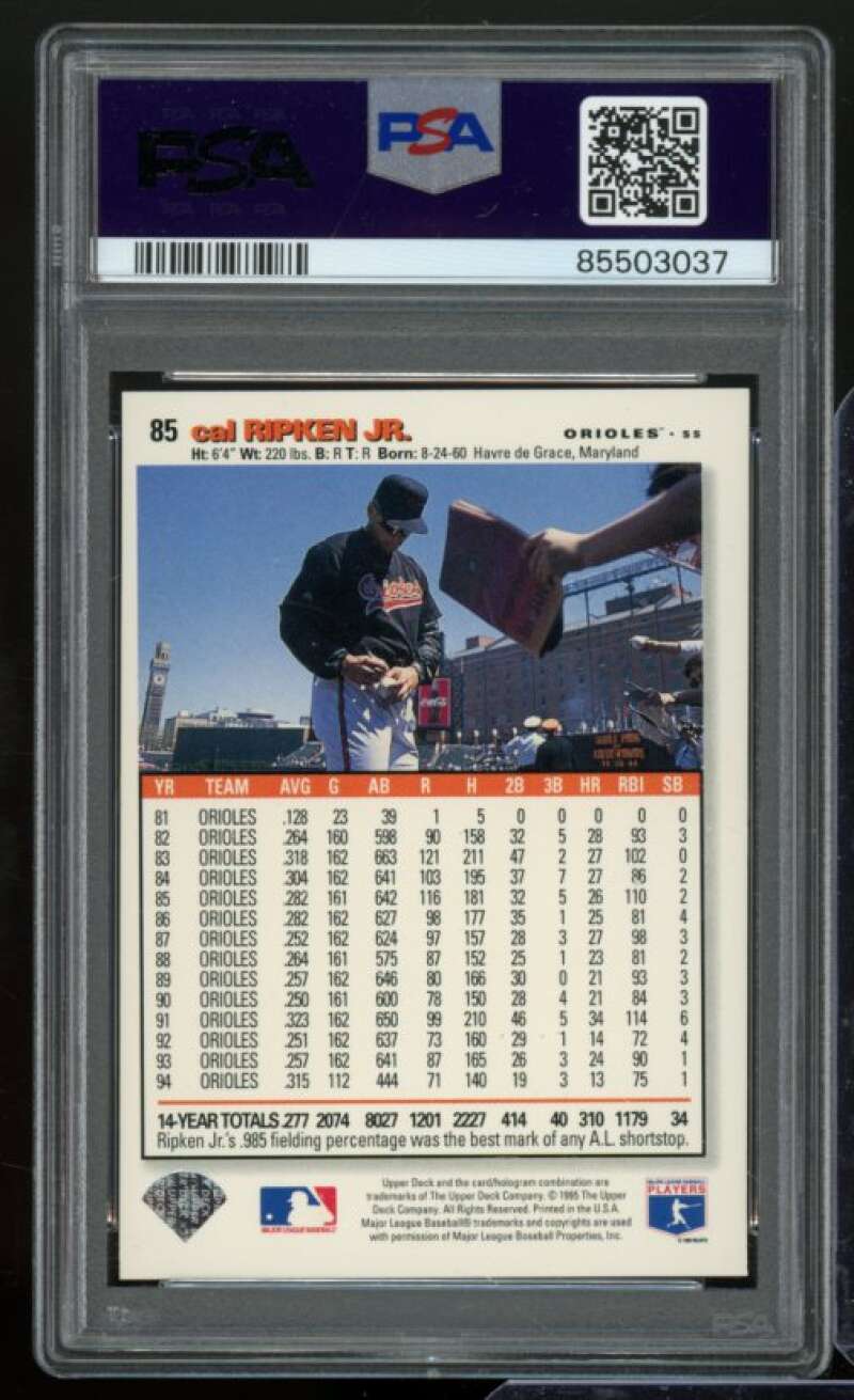 Cal Ripken Jr. Card 1995 Collector's Choice #85 PSA 8 Image 2