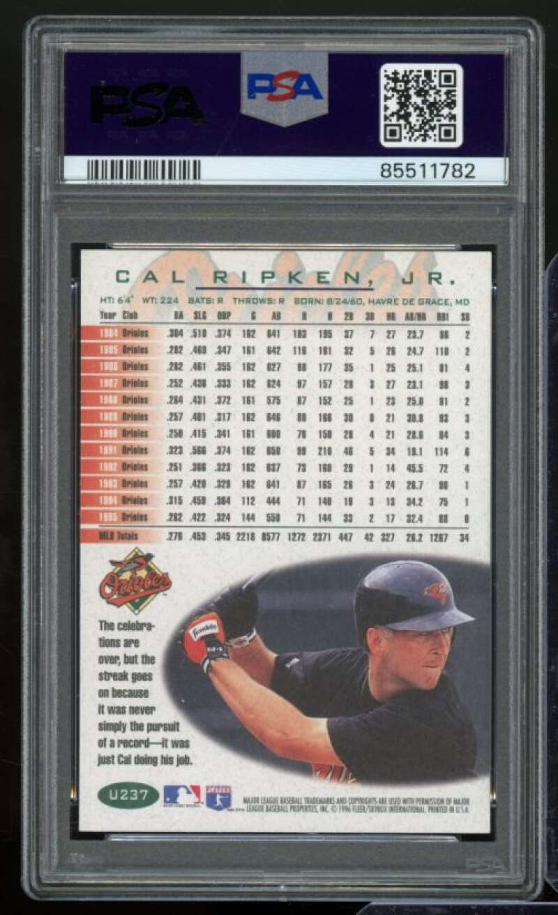 Cal Ripken Jr. Card 1996 Fleer Update #U237 PSA 9 Image 2