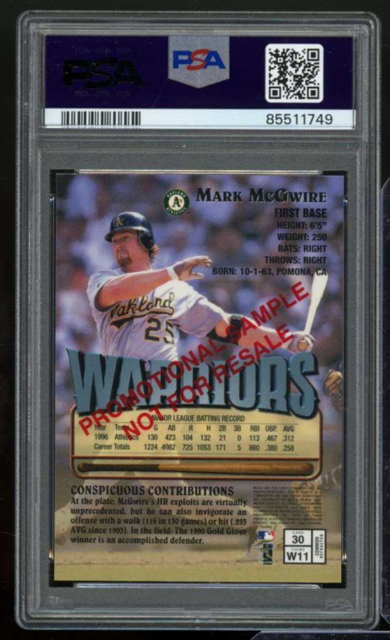 Mark McGwire Card 1997 Finest Samples #30 PSA 9 Image 2