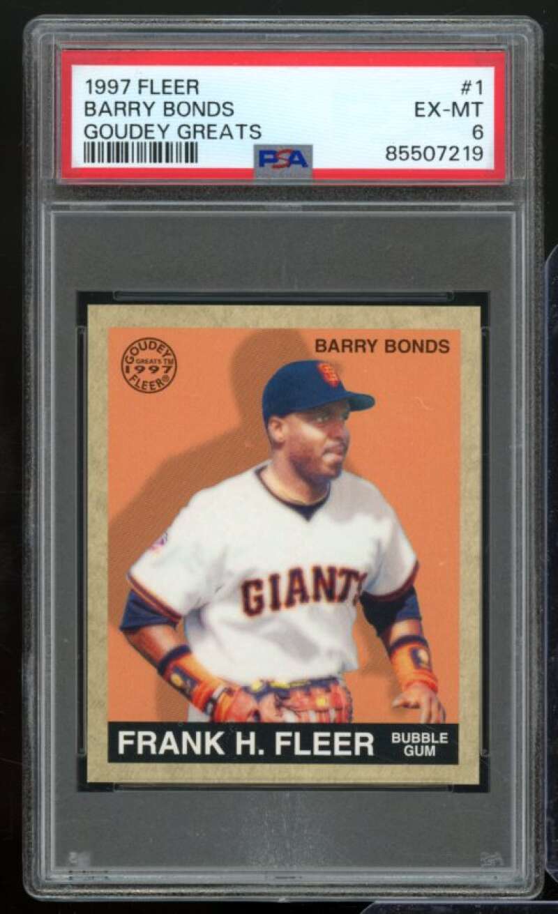 Barry Bonds Card 1997 Fleer Goudey Greats #1 PSA 6 Image 1