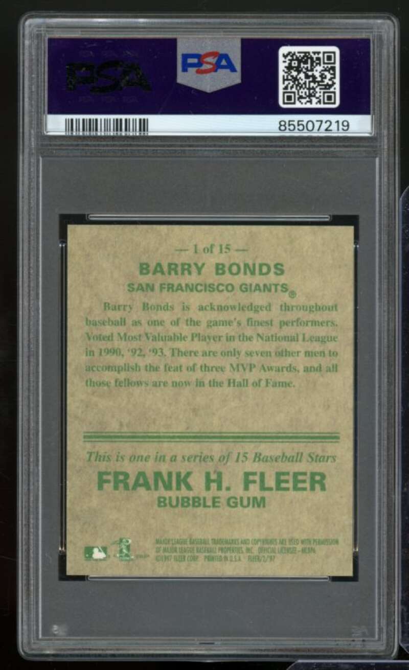 Barry Bonds Card 1997 Fleer Goudey Greats #1 PSA 6 Image 2