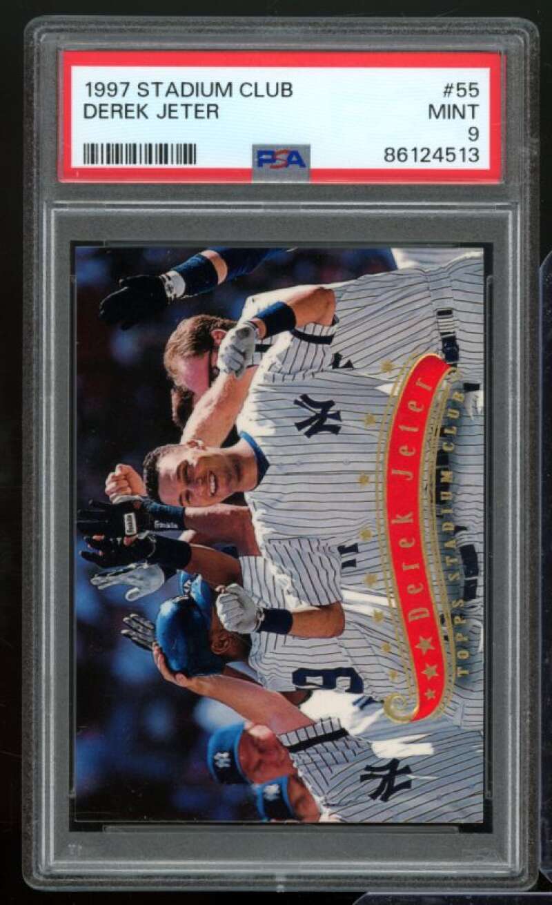 Derek Jeter Card 1997 Stadium Club #55 PSA 9 Image 1