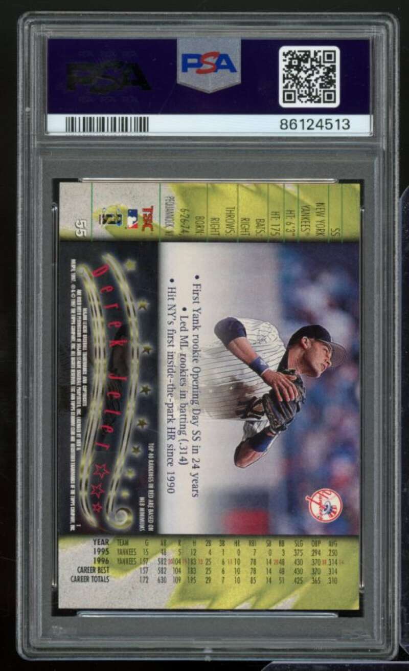 Derek Jeter Card 1997 Stadium Club #55 PSA 9 Image 2