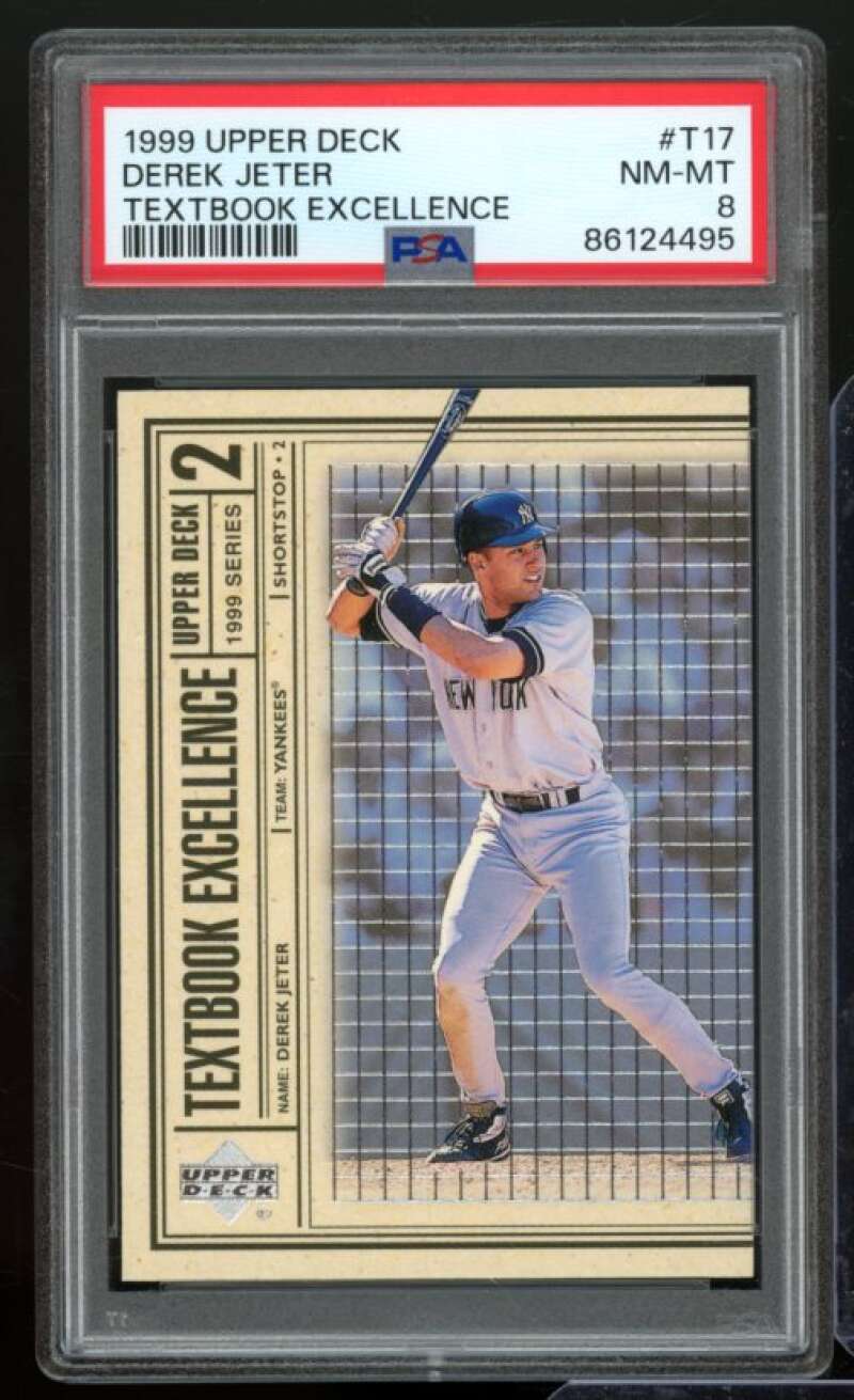 Derek Jeter Card 1999 Upper Deck Textbook Excellence #T17 PSA 8 Image 1