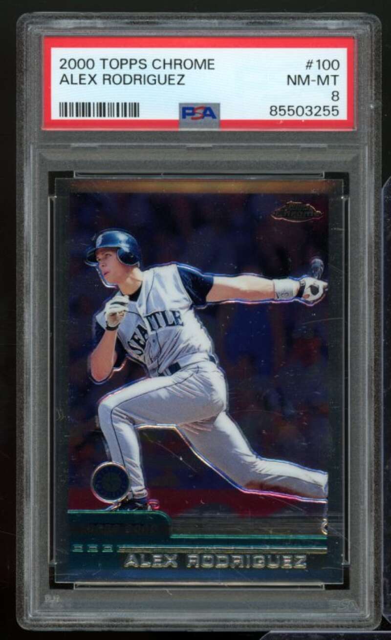 Alex Rodriguez Card 2000 Topps Chrome #100 PSA 8 Image 1