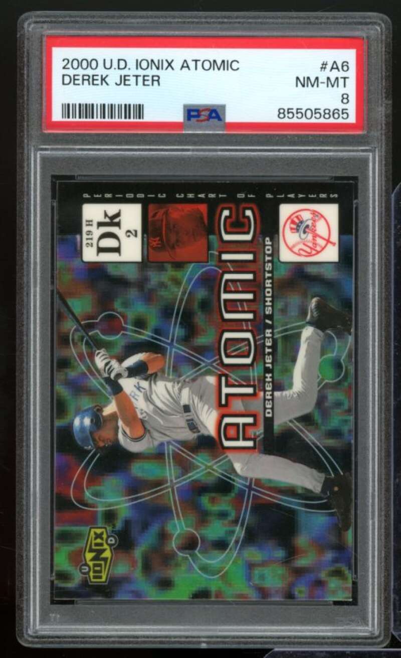 Derek Jeter Card 2000 Upper Deck Ionix Atomic #A6 PSA 8 Image 1