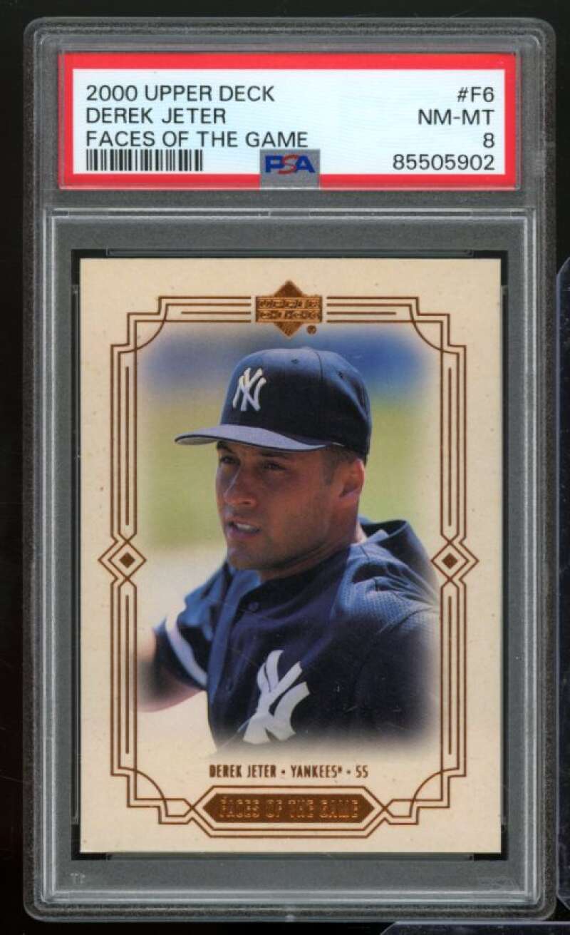 Derek Jeter Card 2000 Upper Deck Faces Of The Game #f6 PSA 8 Image 1