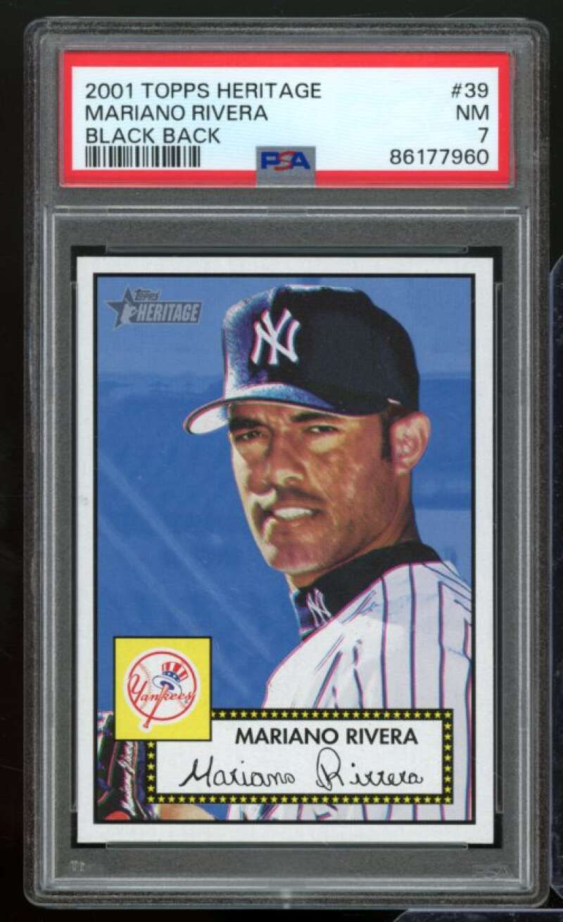 Mariano Rivera Card 2001 Topps Heritage Black Back #39 PSA 7 Image 1