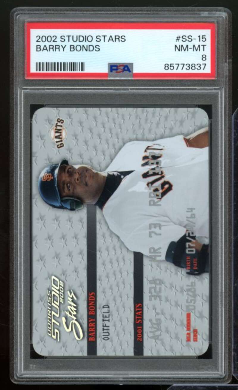 Barry Bonds Card 2002 Studio Stars #ss-15 PSA 8 Image 1