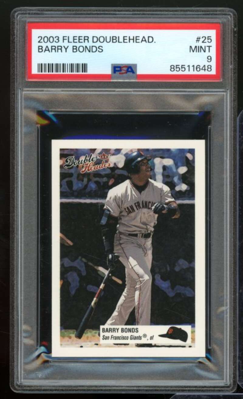 Barry Bonds Card 2003 Fleer Double Header #25 PSA 9 Image 1