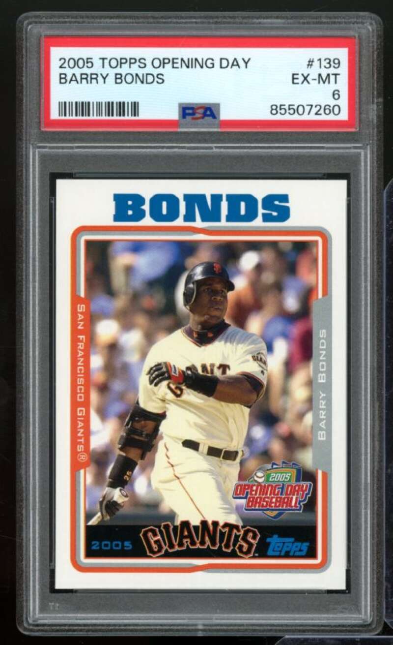 Barry Bonds Card 2005 Topps Opening Day #139 PSA 6 Image 1