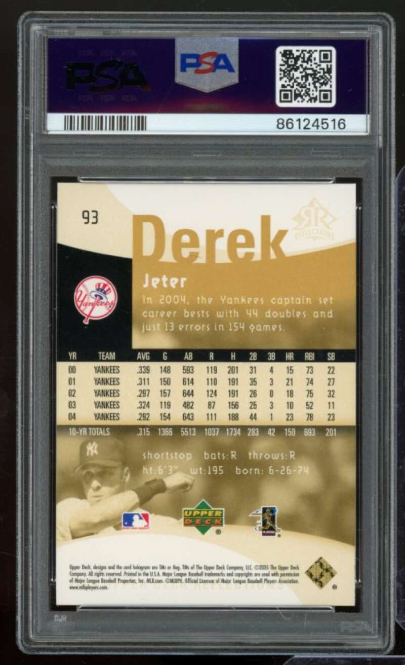 Derek Jeter Card 2005 Upper Deck Reflections #93 PSA 7 Image 2