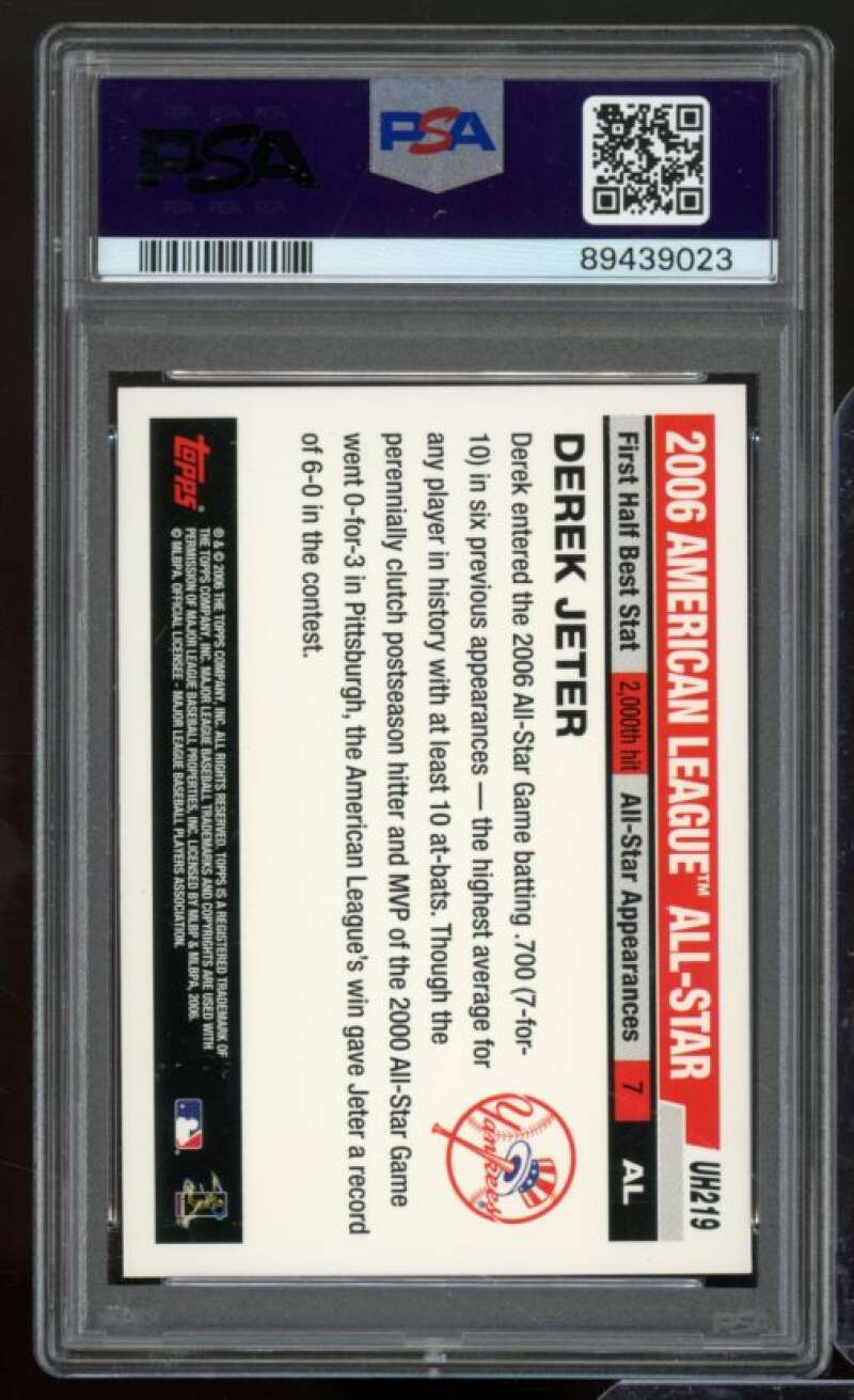 Derek Jeter Card 2006 Topps Update #UH219 PSA 8 Image 2