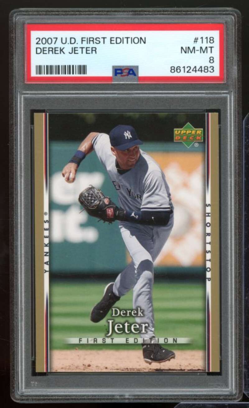 Derek Jeter Card 2007 Upper Deck First Edition #118 PSA 8 Image 1