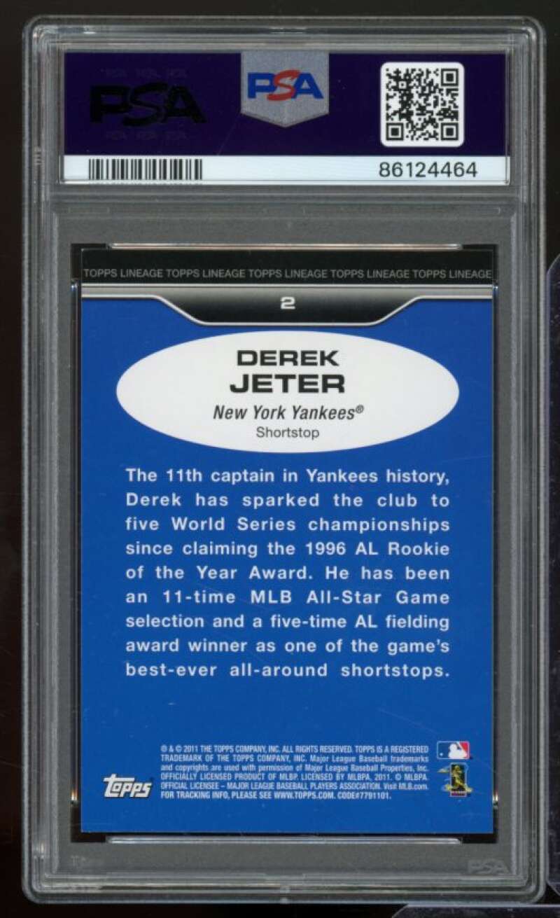 Derek Jeter Card 2011 Topps Lineage #2 PSA 8 Image 2