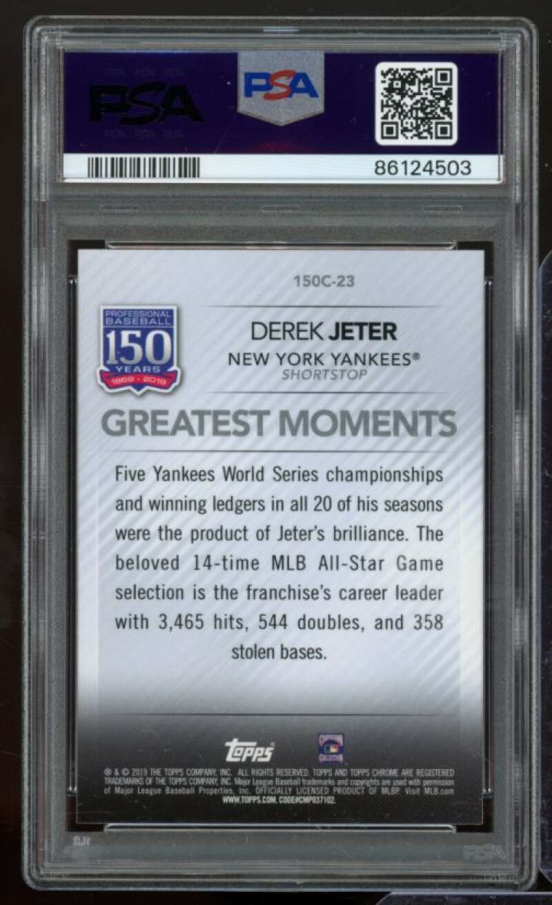 Derek Jeter Card 2019 Topps Chrome Update #23 PSA 9 Image 2