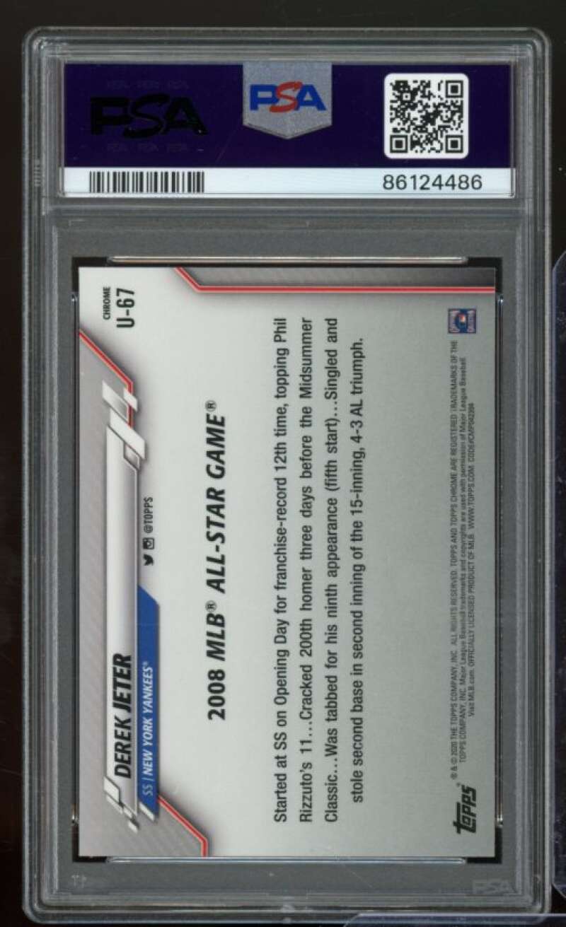 Derek Jeter Card 2020 Topps Chrome Update #U-67 PSA 9 Image 2