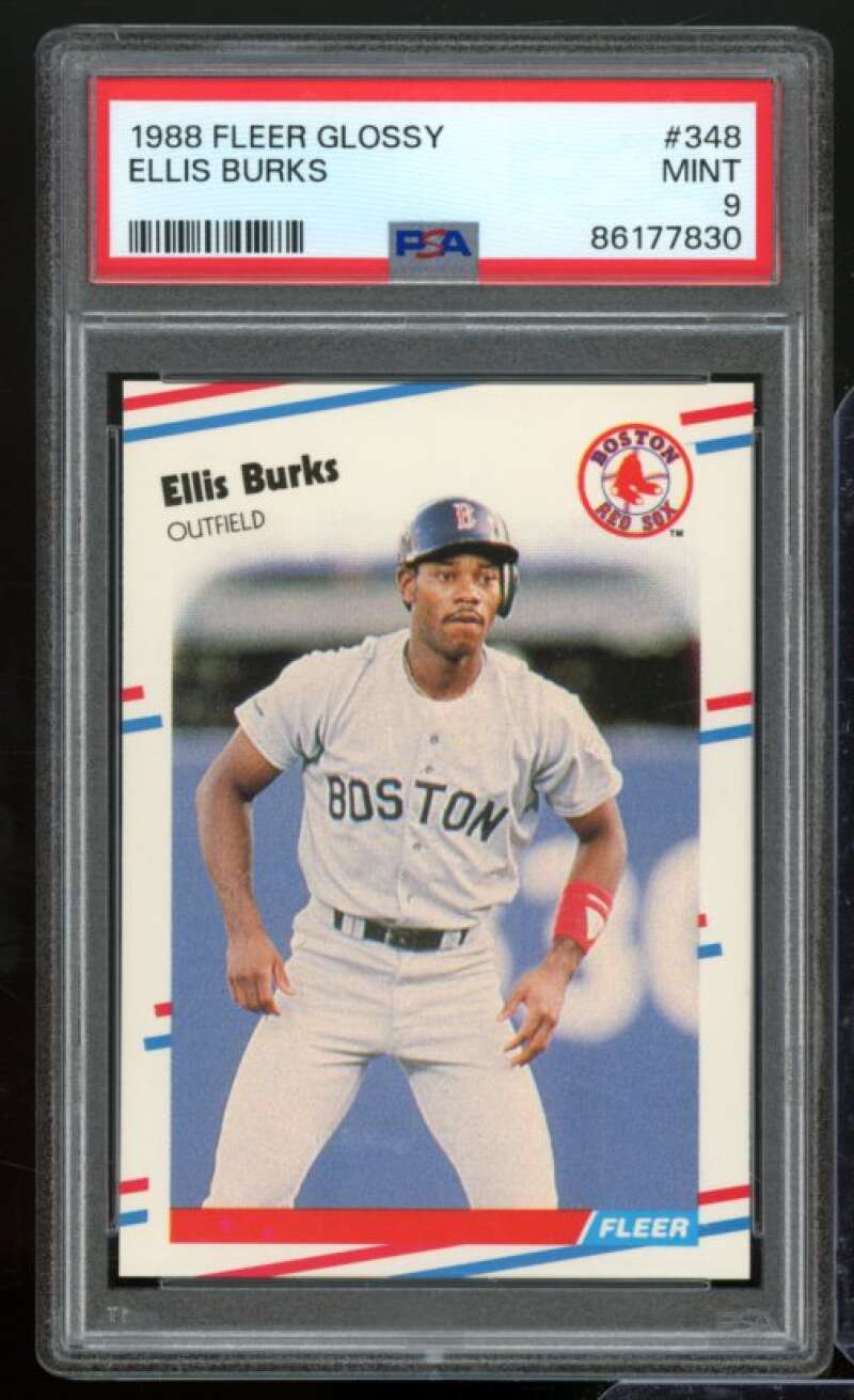 Ellis Burks Rookie Card 1988 Fleer Glossy #348 PSA 9 Image 1