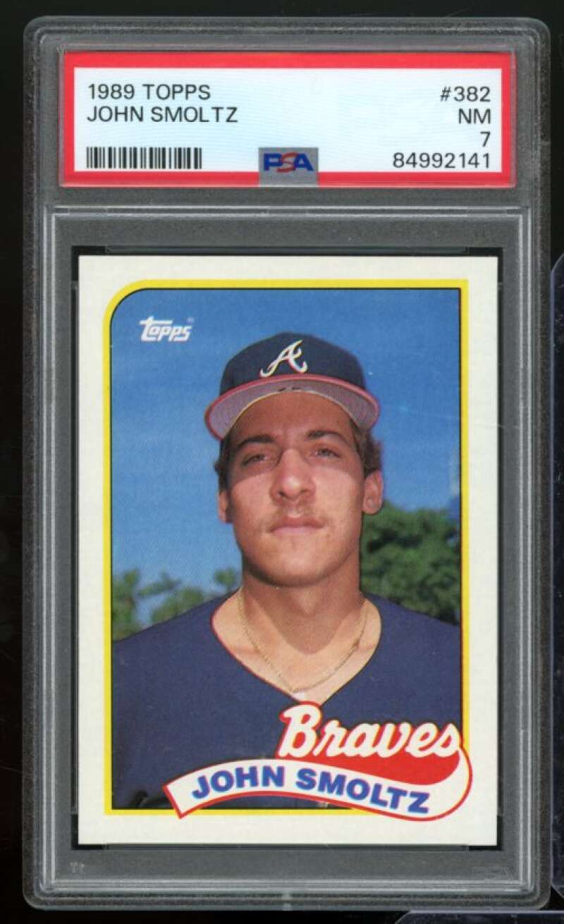 John Smoltz Rookie Card 1989 Topps #382 PSA 7 Image 1