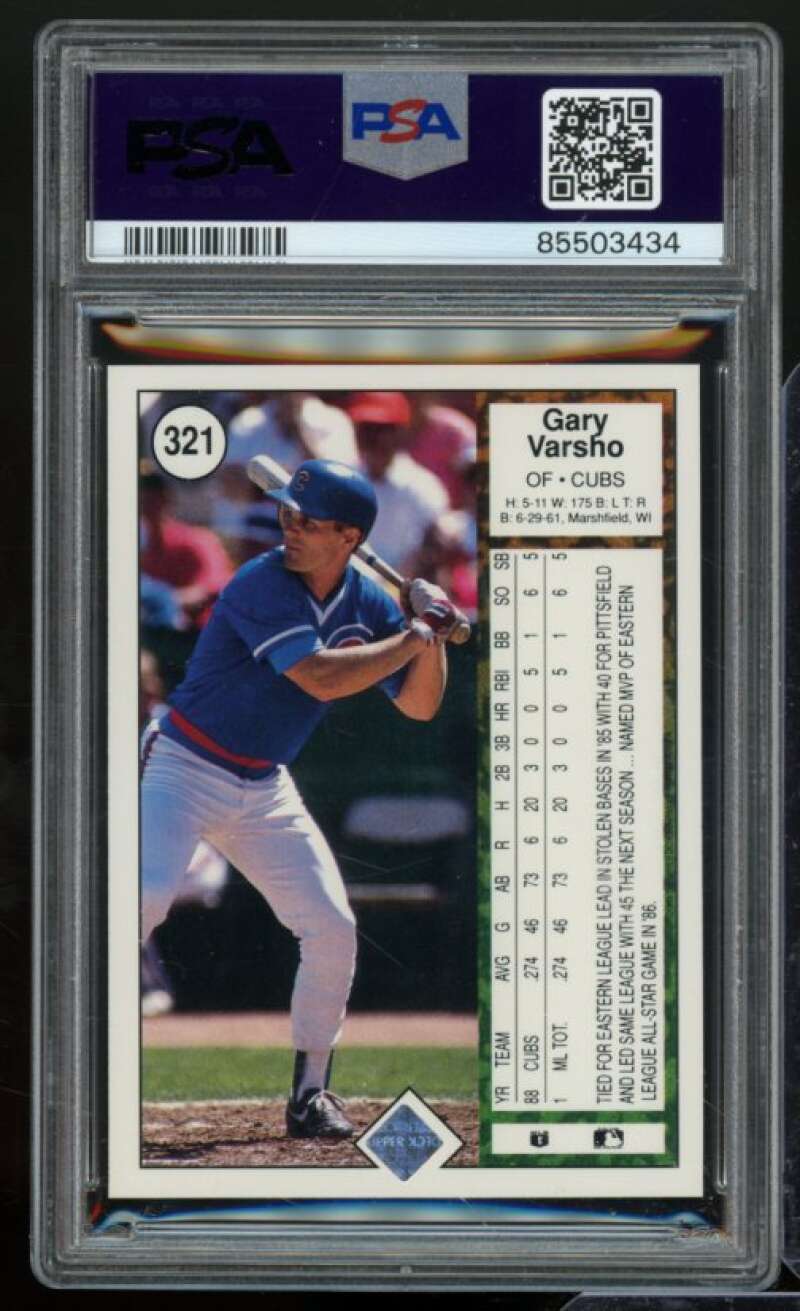 Gary Varsho Rookie Card 1989 Upper Deck #321 PSA 9 Image 2